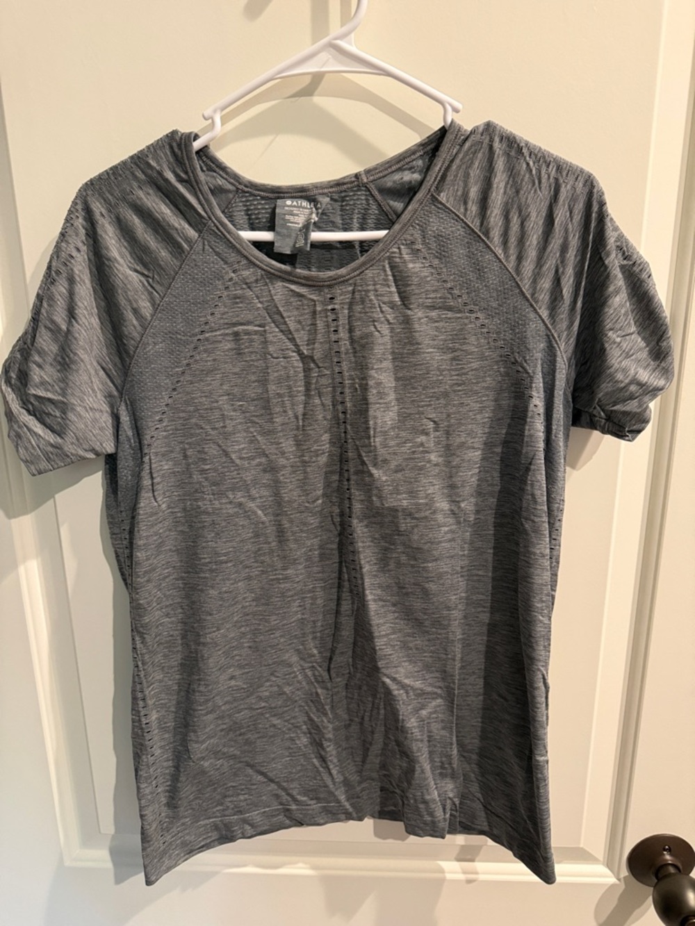Athleta Charcoal Heather Short Sleeve Performance Tee